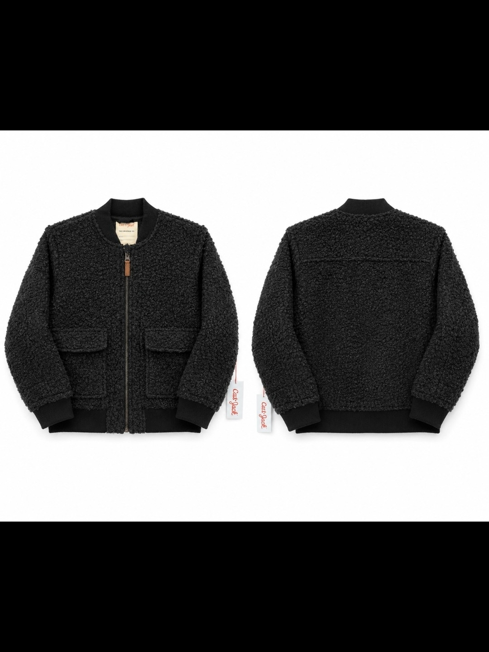 Cat & Jack Black Sherpa Bomber Jacket